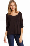 Tencil ™ Cashmere Blend Drape Back Crop Crewneck Sweater - Subtle Luxury