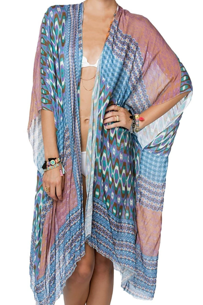 The Janice Print Kimono Coverup - Subtle Luxury