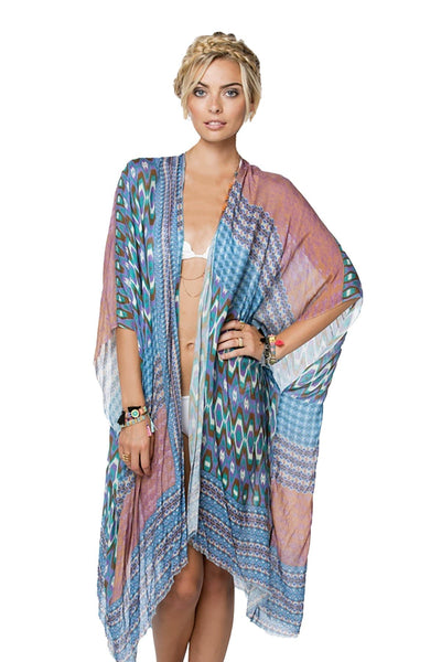 The Janice Print Kimono Coverup - Subtle Luxury