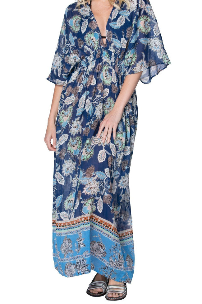 The Oasis Print Maxi Sundress Coverup - Subtle Luxury