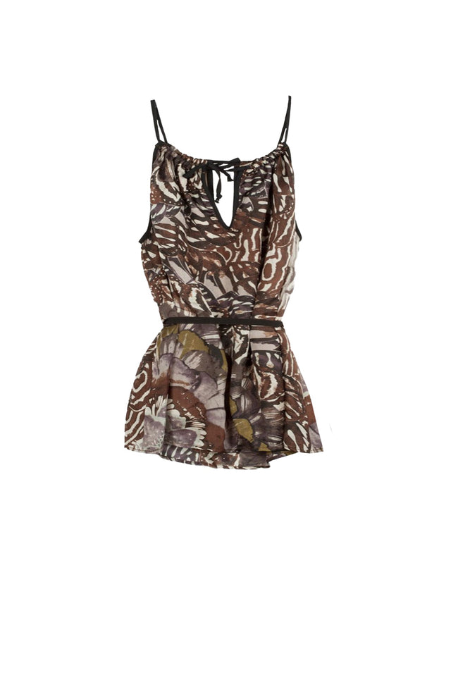 Tie Back Halter Top in Silk Prints - Subtle Luxury