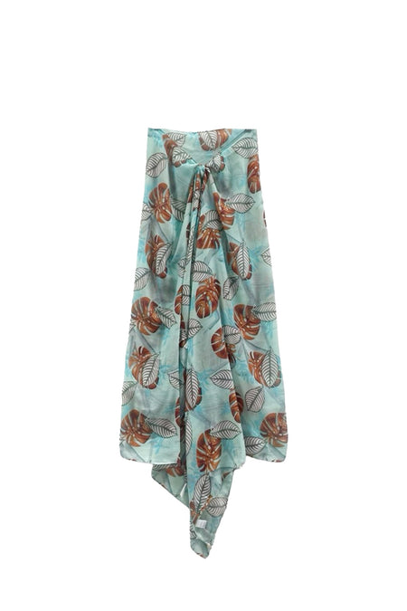 Rio Blooms Print Coverup Scarf Wrap in Navy