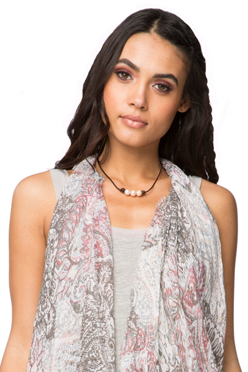 Triple Pearl Necklace on Leather Cord - Subtle Luxury