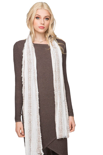 Twinkling Stripes Textured Wrap Scarf - Subtle Luxury