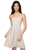 V - Neck Knit Slip Dress with Mesh Lace Detail - Subtle Luxury
