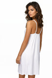 V - Neck Knit Slip Dress with Mesh Lace Detail - Subtle Luxury