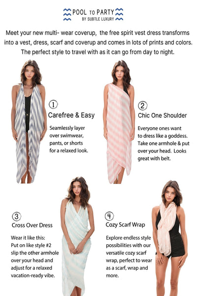 Free Spirit Multi Wear Coverup in Castaway Stripe Print