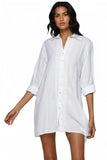 white of white-Lt Pink-White on White-River Blue-River Blue-Gold Tan-Tan-Ziggy Button Down Embroidery Shirt Dress in Washed Cotton 2