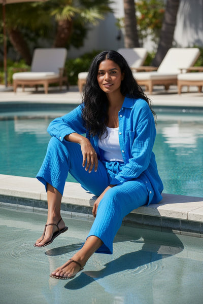 Double Gauze Unforgettable Button Front Shirt in Solids