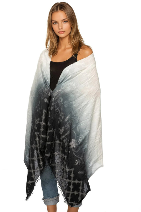 Twilight Scarf in Jacquard Fabric Charcoal