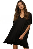 Zen Blend Cathy V - Neck Ruffle Dress - Subtle Luxury