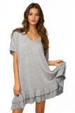 Zen Blend Cathy V - Neck Ruffle Dress - Subtle Luxury