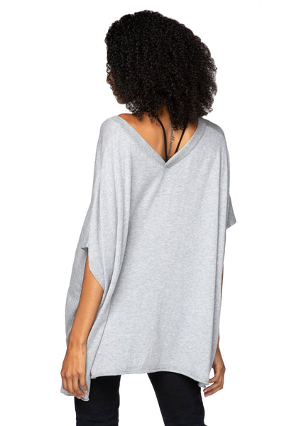 Zen Blend Luisa V - Neck Sweater Knit Poncho - Subtle Luxury