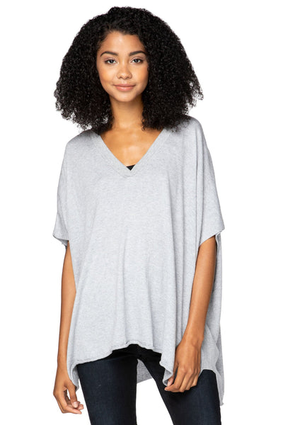 Zen Blend Luisa V - Neck Sweater Knit Poncho - Subtle Luxury