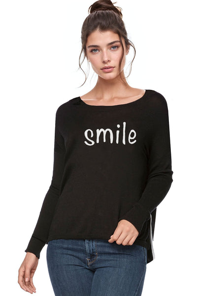 Zen Blend Sweater S/M / Black / Smile Zen Blend Crewneck Sweater with Stitched Embroidery