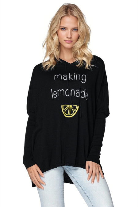 Chunky Cotton Blend Pullover Sweater- Cross Stitch "Keepin' Cozy" hand embroidery