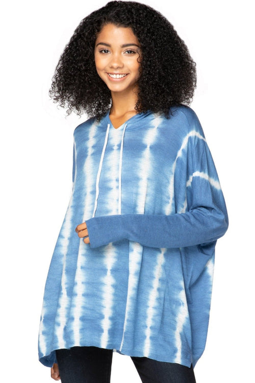 Zen Blend Sweater XS/S / Ocean Tie Dye Zen "Reese" Hoodie Pullover Sweater in Ocean Tie Dye