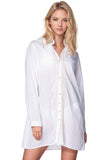 Ziggy Button Down Embroidery Shirt Dress in Washed Cotton - Subtle Luxury
