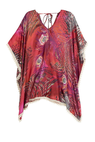 Almost Vintage | 100% Silk Print V Neck Top on Sale Now - Subtle Luxury