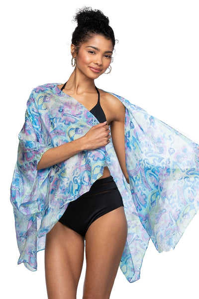 Enchanting Silky Print Kimono - Subtle Luxury