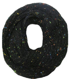 Hand Knit Funfetti Circle Scarf in Black by Spun - Subtle Luxury