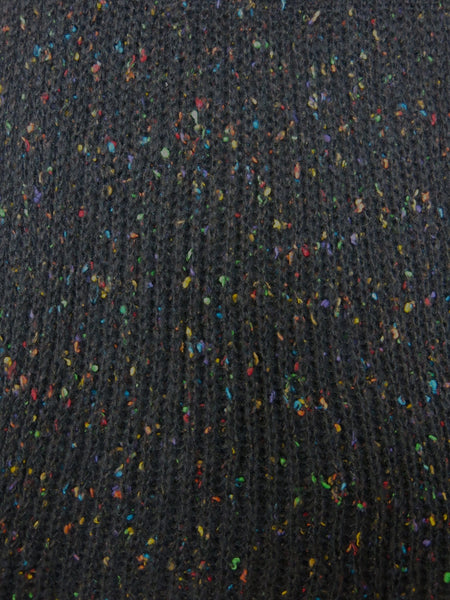 Hand Knit Funfetti Circle Scarf in Black by Spun - Subtle Luxury