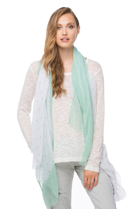 Embroidered Pastel Scarf Wrap  in Sky Blue