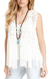 Macrame Vest with Fringe - Subtle Luxury