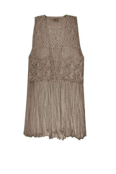 Macrame Vest with Fringe - Subtle Luxury