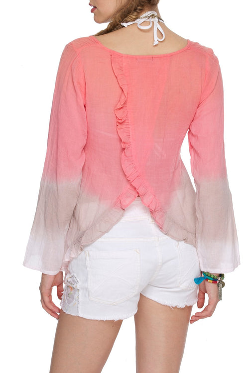 Mia Gauze Ruffle Back Top - Subtle Luxury