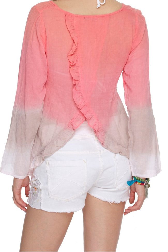 Mia Gauze Ruffle Back Top - Subtle Luxury
