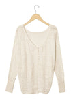 Mixed Media | Crew to V Neck Reversible Sweater in Froth - Subtle Luxury