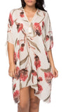 Pool to Party Kaftan One Size / Ivory / 100% Poly Open Shoulder Dress in Summer Romance