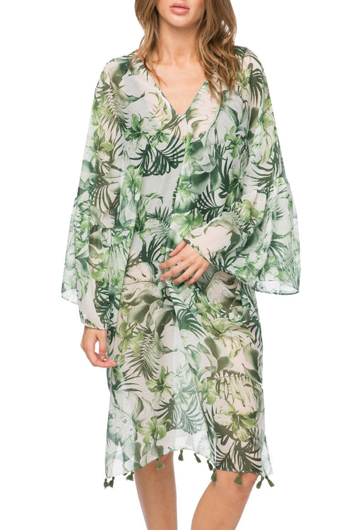 Palm Leaf Bell Kaftan - Subtle Luxury