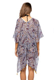 Pool to Party Kaftan One Size / Multi Braided Kaftan Coverup in Blue Paisley Bliss Print