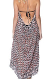 Pool to Party Maxi One Size / Black / 50% Modal, 50% Viscose Maxi Tassel Sundress Coverup in Crackling Paisley Print