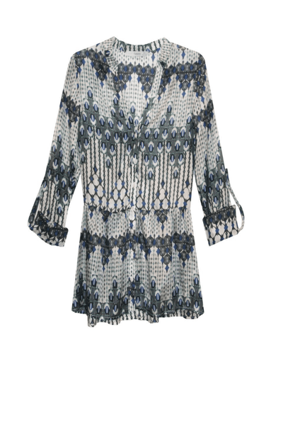 Printed Silk Peplum Blouse - Subtle Luxury