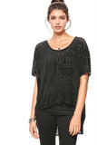 Stretch Velvet Tee in Burn Out Patterns - Subtle Luxury