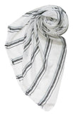 Stripe & Needle Jacquard Scarf Wrap - Subtle Luxury