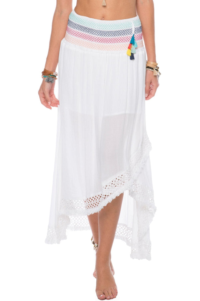 Subtle Luxury Skirt XS/S / White / 100% Viscose Makai Fringe Skirt in Black