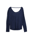 Tencil ™ Cashmere Blend Drape Back Crop Crewneck Sweater - Subtle Luxury