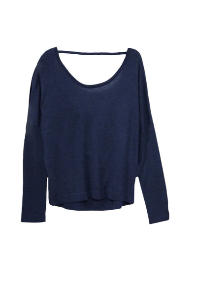 Tencil ™ Cashmere Blend Drape Back Crop Crewneck Sweater - Subtle Luxury