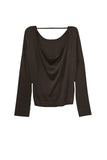Subtle Luxury Sweater Tencil ™ Cashmere Blend Drape Back Crop Crewneck Sweater