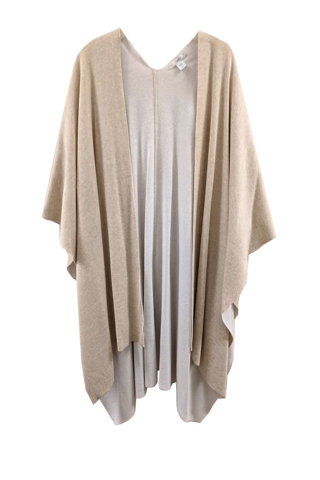 Zen Blend Hoodie One Size / Oatmeal-White Reversible Poncho Zen Blend Wrap in Oatmeal -White