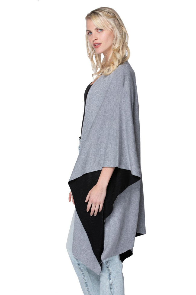 Zen Blend Hoodie One Size / Smoke-Black Reversible Poncho Zen Blend Wrap in Smoke-Black