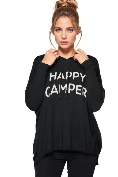 Zen Blend Sweater S/M / BS-Black / Happy Camper Zen "Reese" Hoodie Pullover Sweater in Happy Camper Embroidery